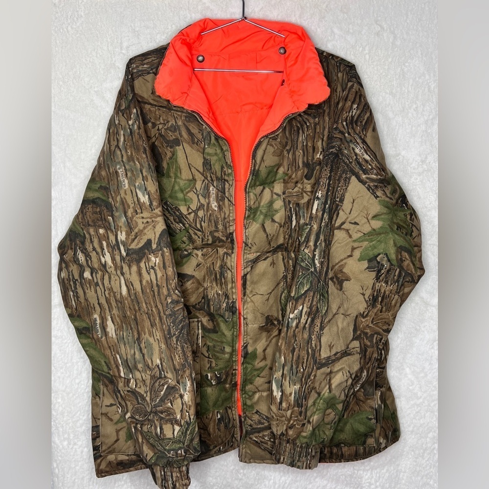 Camouflage Jacket with Orange Lining